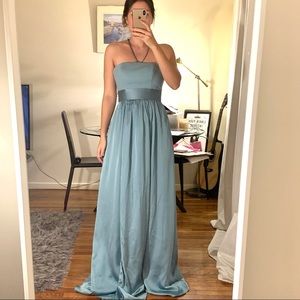 NWT Vera Wang White maxi bridal dress blue atlas size 0 C5